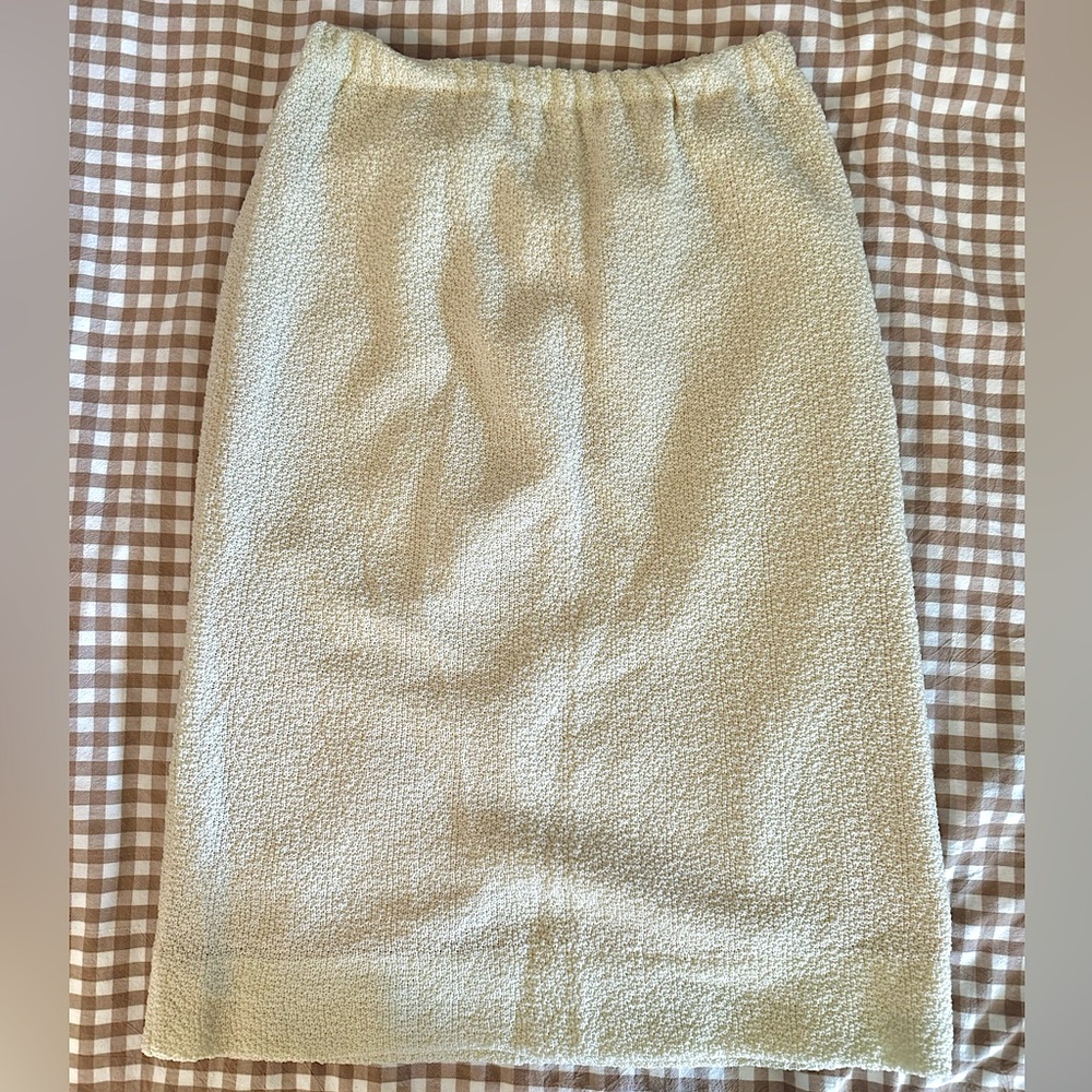 Vintage Textured Cream White Skirt